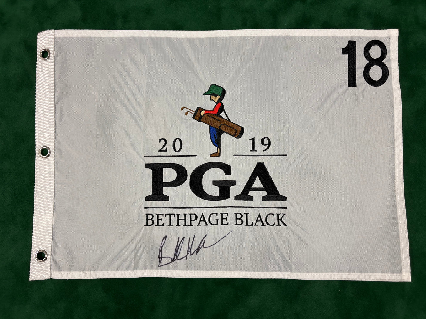 Brooks Koepka Winner Signed 2019 PGA Championship at Bethpage Black Golf Flag + Dealer COA