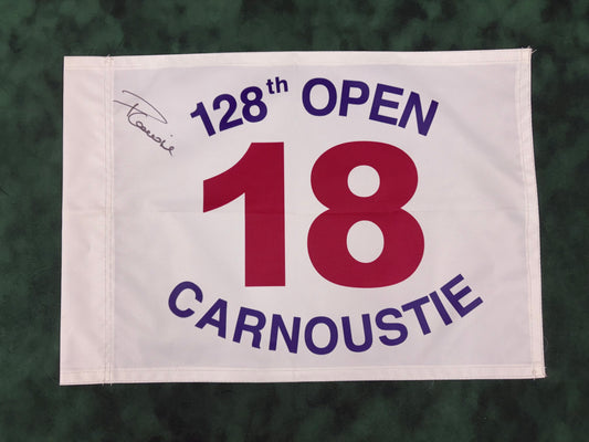 Paul Lawrie Winner Signed 128th Open at Carnoustie White Golf Flag + Dealer COA