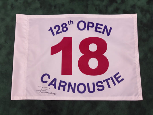 Paul Lawrie Winner Signed 128th Open at Carnoustie White Golf Flag + Dealer COA