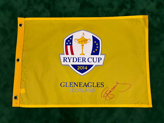 Paul McGinley Signed 2014 Ryder Cup at Gleneagles Golf Flag + Dealer COA
