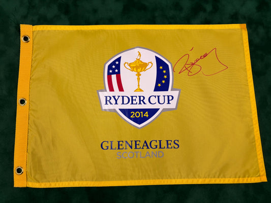 Paul McGinley Signed 2014 Ryder Cup at Gleneagles Golf Flag + Dealer COA