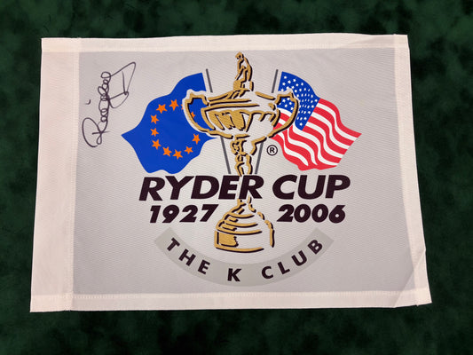 Paul McGinley Signed 2006 Ryder Cup at The K Club Golf Flag + Dealer COA