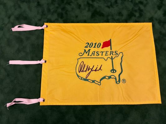 Phil Mickelson Winner Signed 2010 Masters Golf Flag + Dealer COA