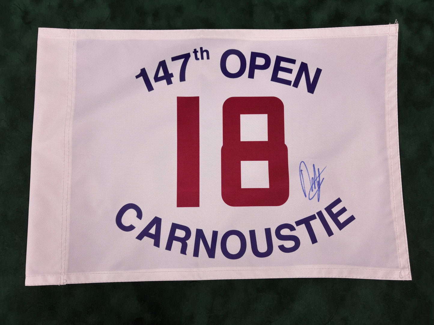 Francesco Molinari Winner Signed 147th Open at Carnoustie White Golf Flag + Dealer COA
