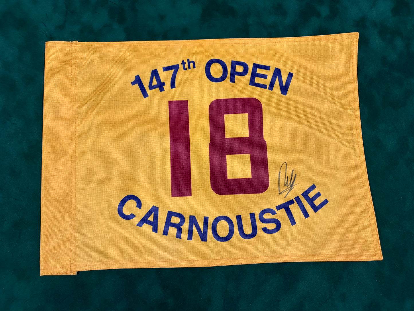 Francesco Molinari Winner Signed 147th Open at Carnoustie Golf Flag + Dealer COA