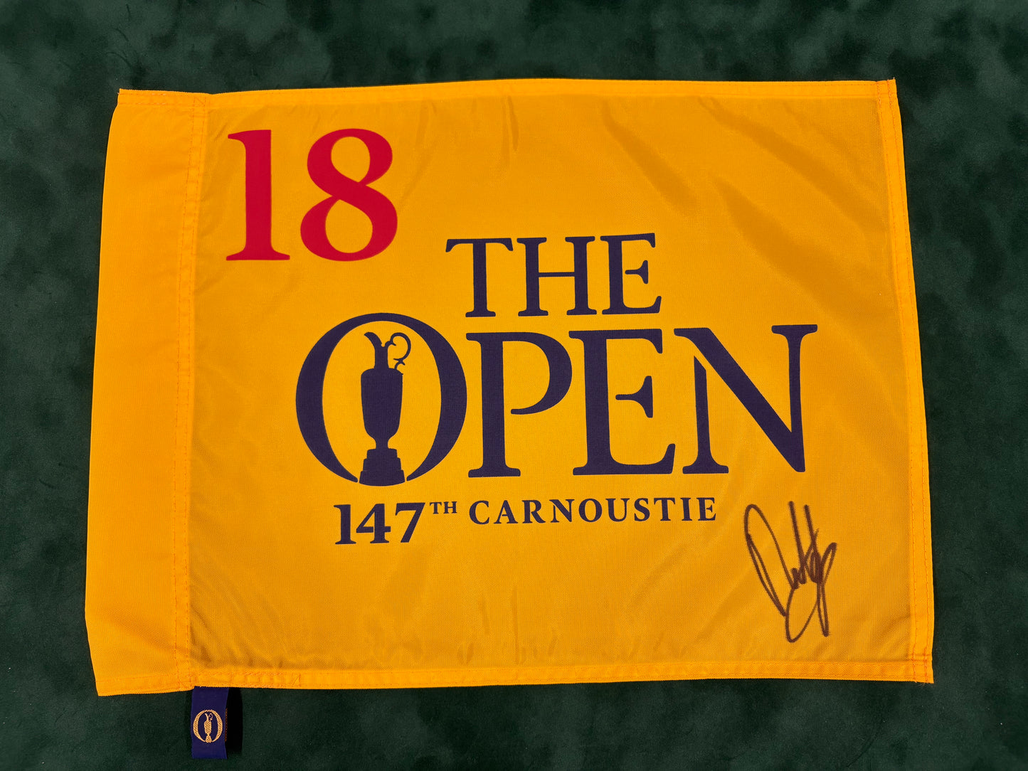 Francesco Molinari Winner Signed 147th Open at Carnoustie Golf Flag + Dealer COA