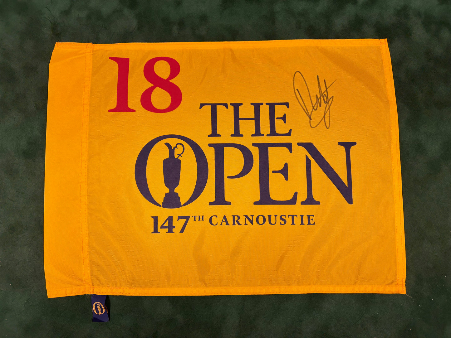 Francesco Molinari Winner Signed 147th Open at Carnoustie Golf Flag + Dealer COA