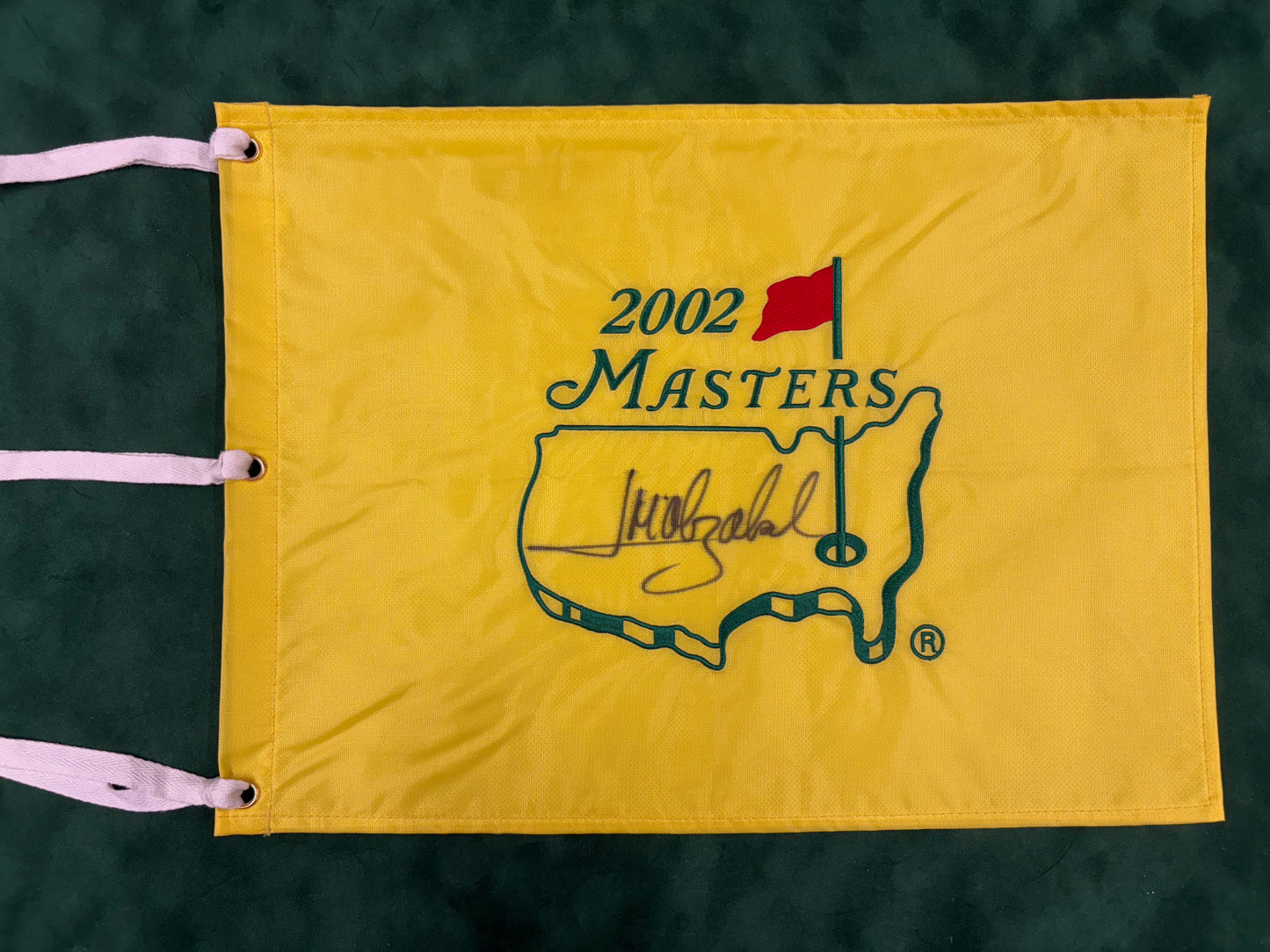 José María Olazábal Two-Time Masters Champion Signed Golf Flag + Dealer COA