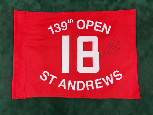 Louis Oosthuizen Winner Signed 139th Open at St Andrews Red Golf Flag + Dealer COA
