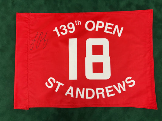 Louis Oosthuizen Winner Signed 139th Open at St Andrews Red Golf Flag + Dealer COA
