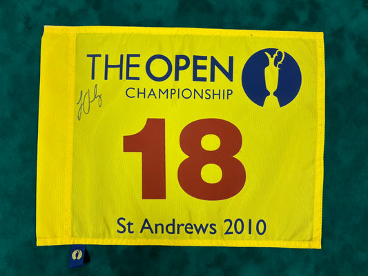 Louis Oosthuizen Winner Signed 2010 Open at St Andrews Golf Flag + Dealer COA