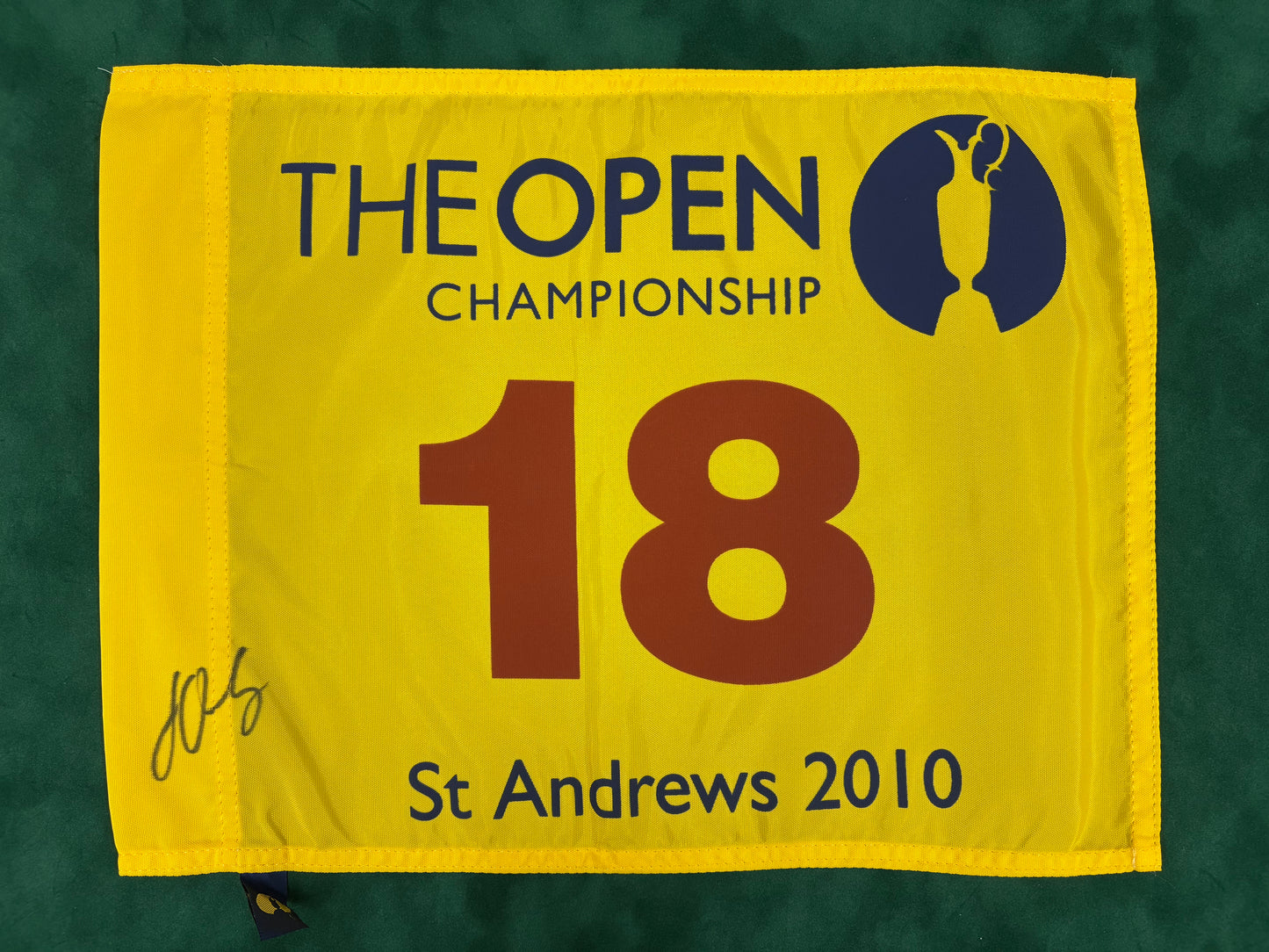 Louis Oosthuizen Winner Signed 2010 Open at St Andrews Golf Flag + Dealer COA