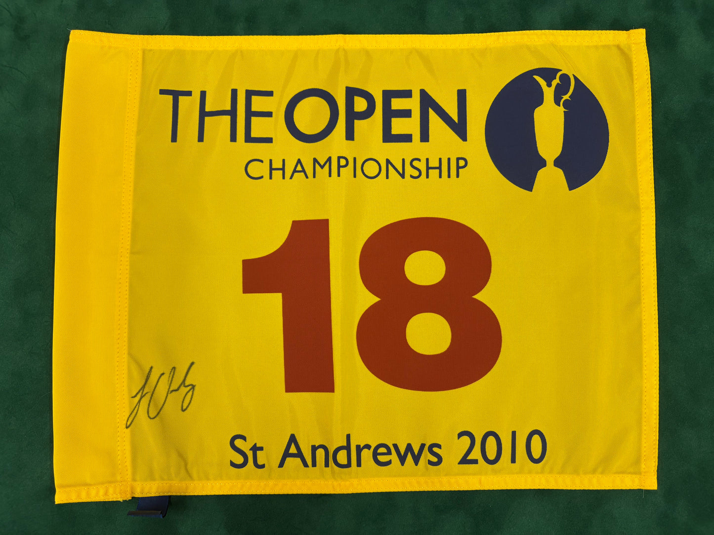 Louis Oosthuizen Winner Signed 2010 Open at St Andrews Golf Flag + Dealer COA