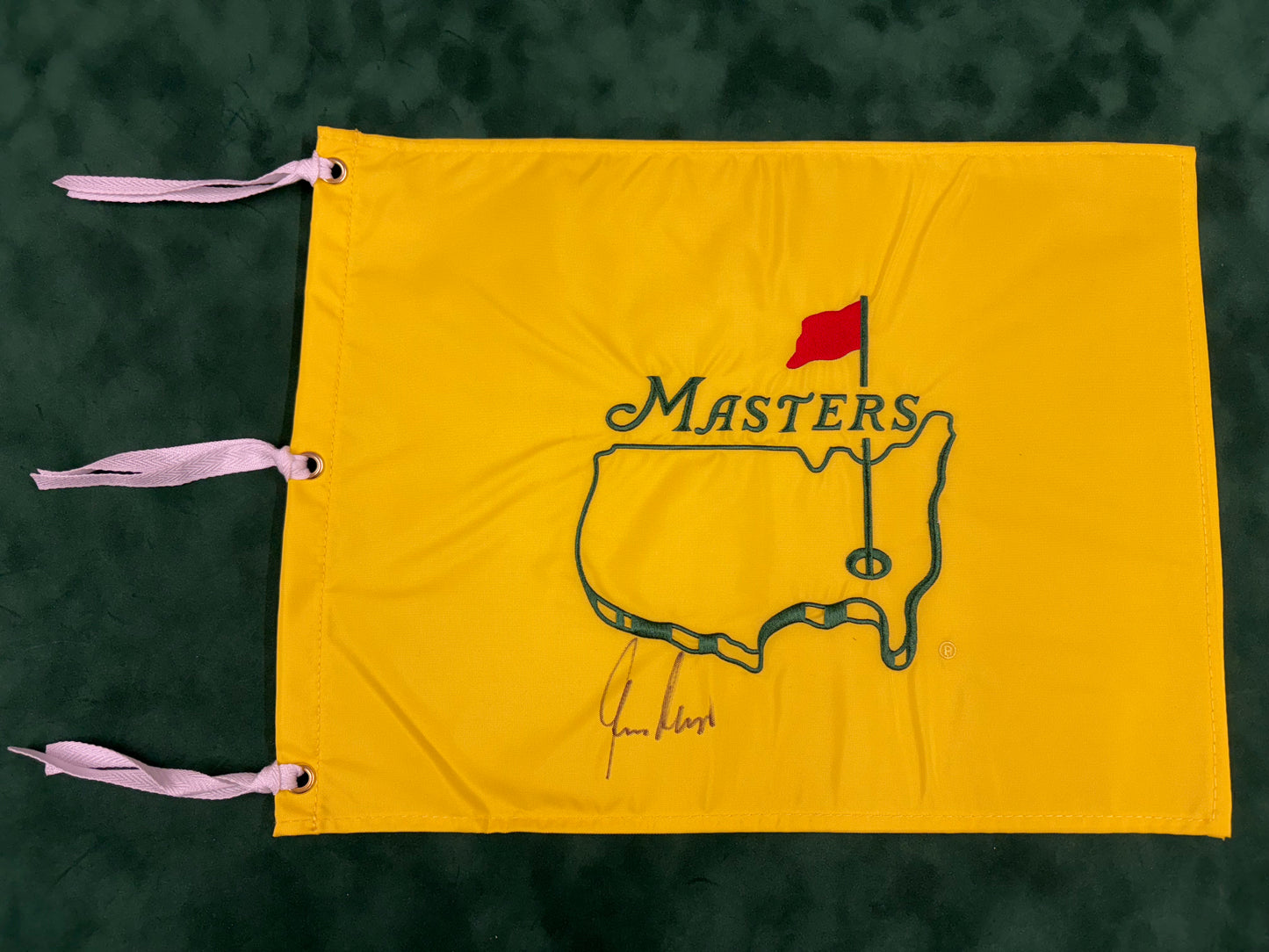 Gary Player Signed Undated Masters Golf Flag + Dealer COA