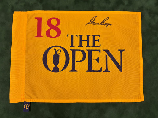 Golf Legend Gary Player Signed Undated The Open Golf Flag + Dealer COA
