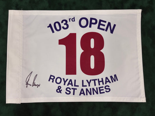 Gary Player Winner Signed 103rd Open at Royal Lytham & St Annes Golf Flag + Dealer COA