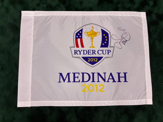 Ian Poulter Signed 2012 Ryder Cup at Medinah Golf Flag + Dealer COA