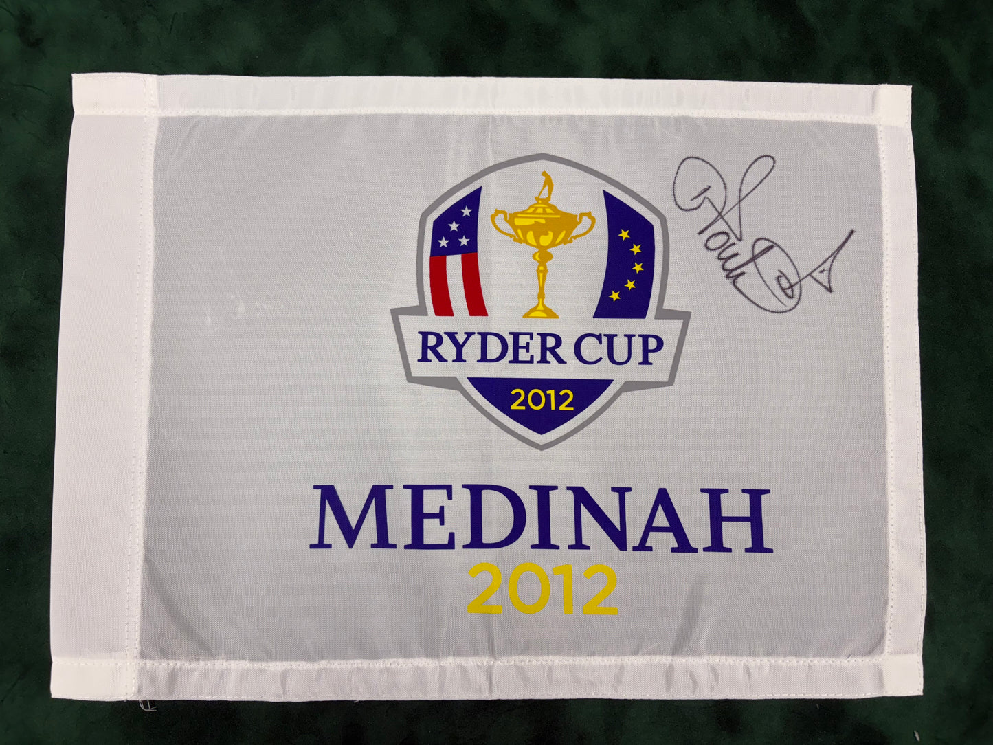 Ian Poulter Signed 2012 Ryder Cup at Medinah Golf Flag + Dealer COA