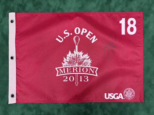 Justin Rose Winner Signed 2013 US Open at Merion Golf Flag + Dealer COA