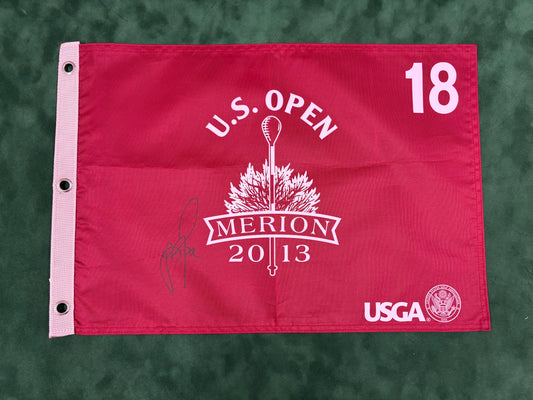 Justin Rose Winner Signed 2013 US Open at Merion Golf Flag + Dealer COA