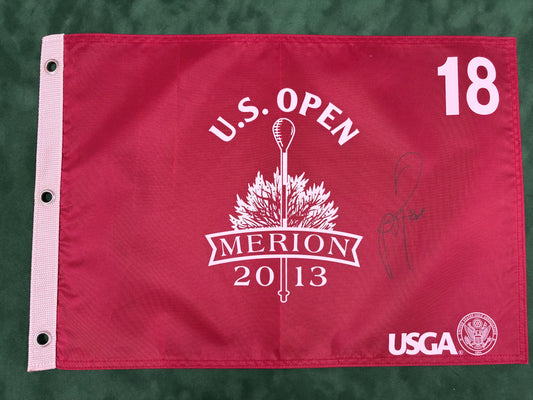 Justin Rose Winner Signed 2013 US Open at Merion Golf Flag + Dealer COA