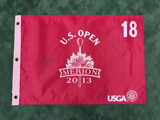 Justin Rose Winner Signed 2013 US Open at Merion Golf Flag + Dealer COA