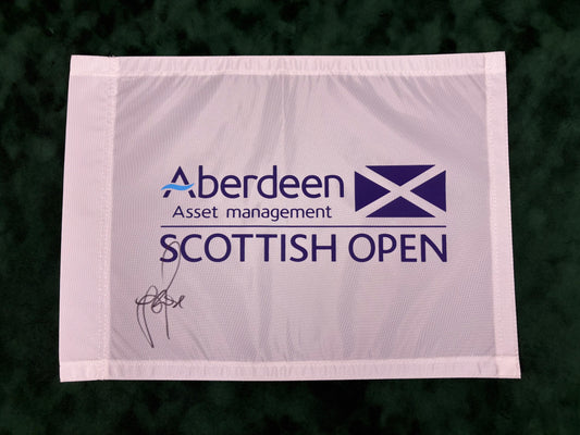 Justin Rose Signed Scottish Open Golf Flag + Dealer COA