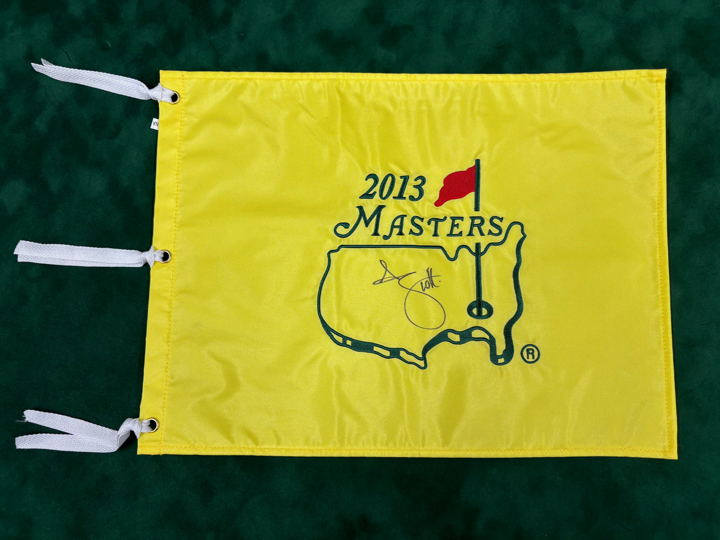 Adam Scott Winner Signed 2013 Masters Golf Flag + Dealer COA