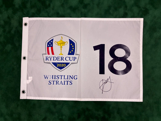 Xander Schauffele Signed 2020 Ryder Cup at Whistling Straits Golf Flag + Dealer COA