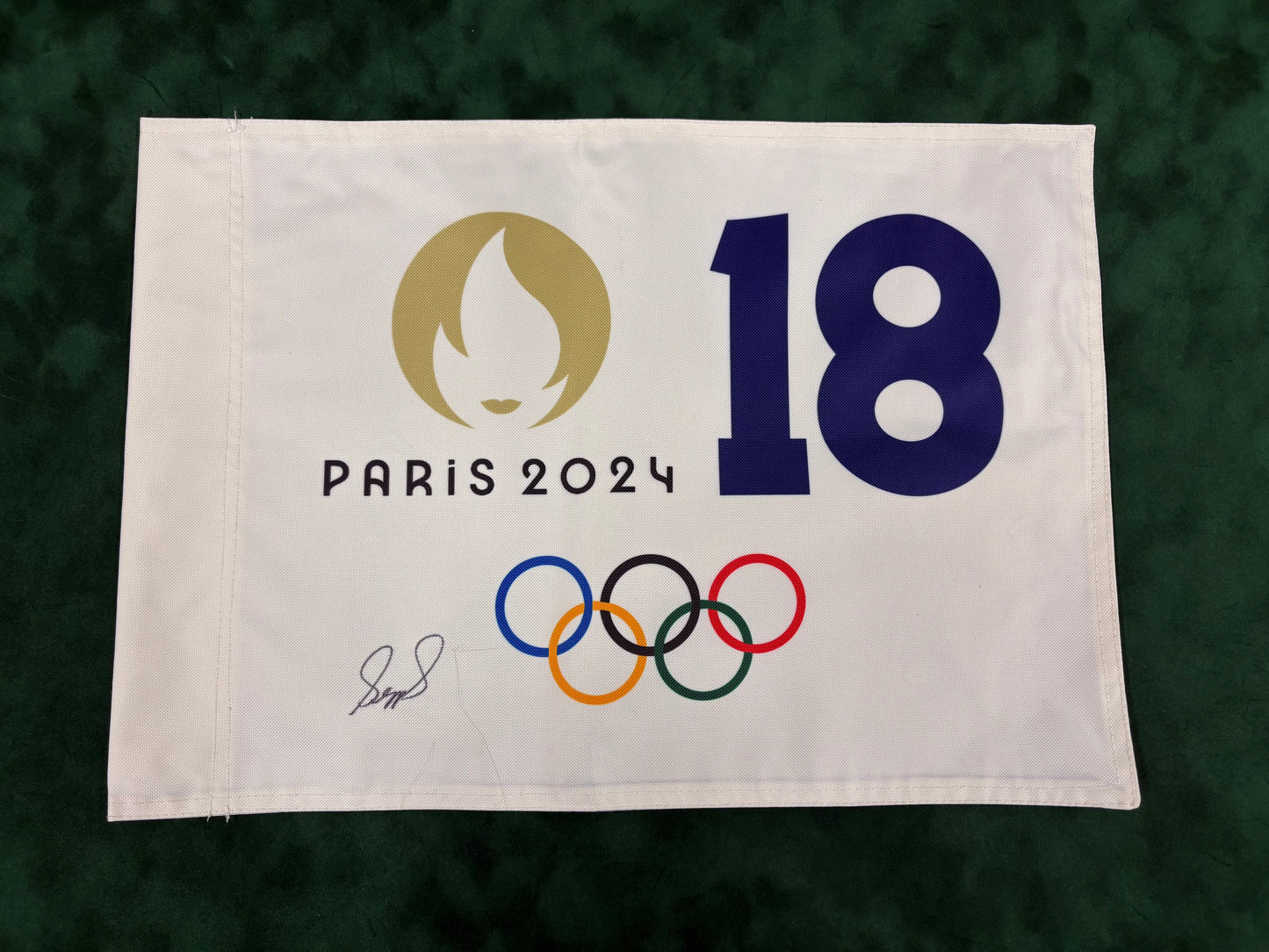 Sepp Straka Signed Paris 2024 Olympic Golf Flag + Dealer COA