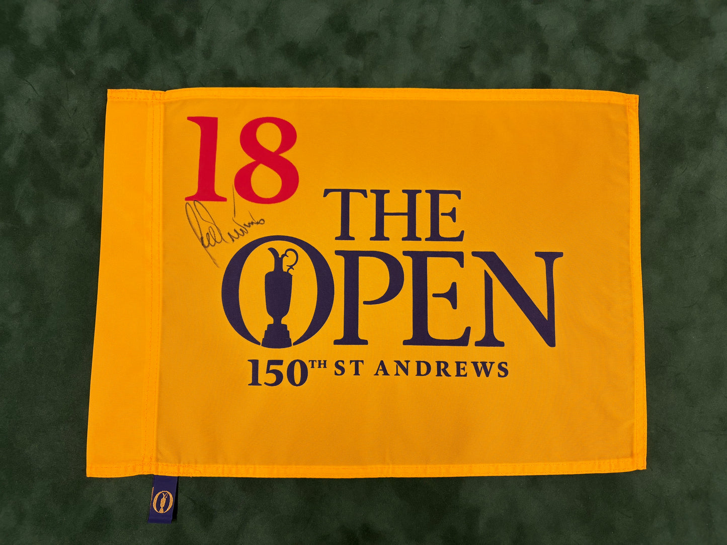 Lee Trevino Signed 150th Open at St Andrews Golf Flag + Dealer COA