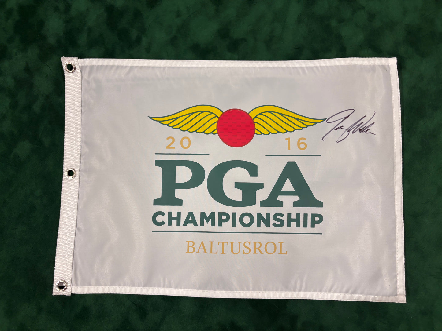 Jimmy Walker Winner Signed 2016 PGA Championship at Baltusrol White Golf Flag + Dealer COA