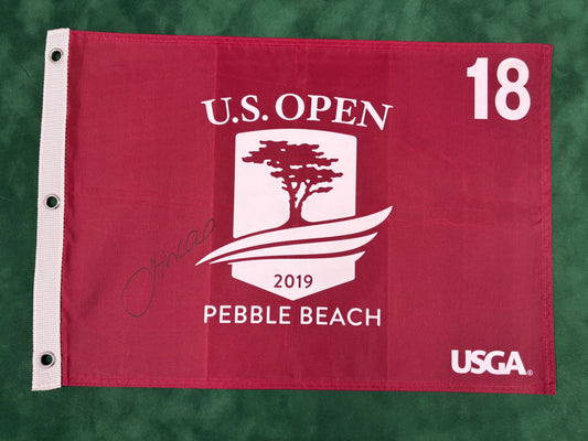 Gary Woodland Winner Signed 2019 US Open at Pebble Beach Golf Flag + Dealer COA