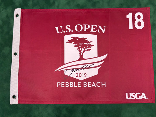 Gary Woodland Winner Signed 2019 US Open at Pebble Beach Golf Flag + Dealer COA