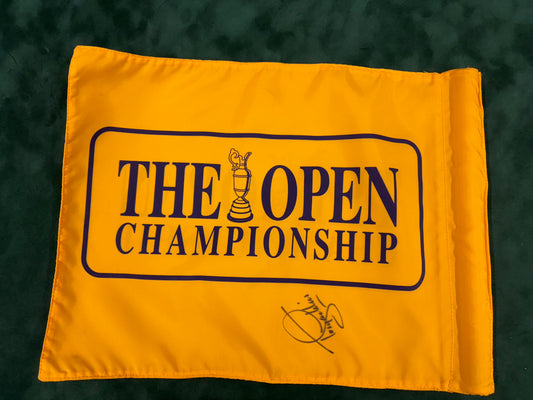 Tony Jacklin RARE Signed Autograph Course Used Open Golf Pin Flag + Dealer COA