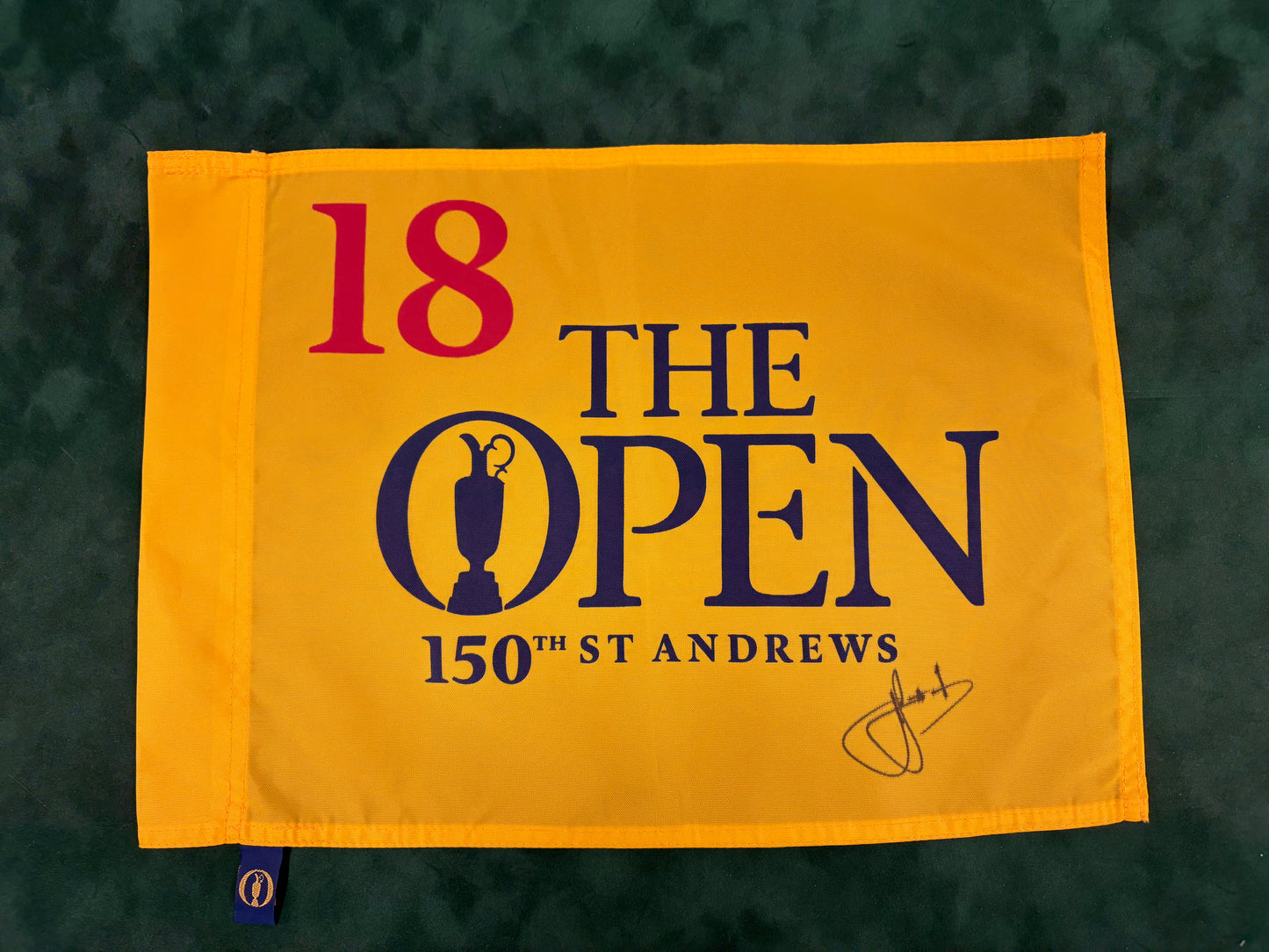 Cameron Smith Winner Signed 150th Open at St Andrews Golf Flag + Dealer COA