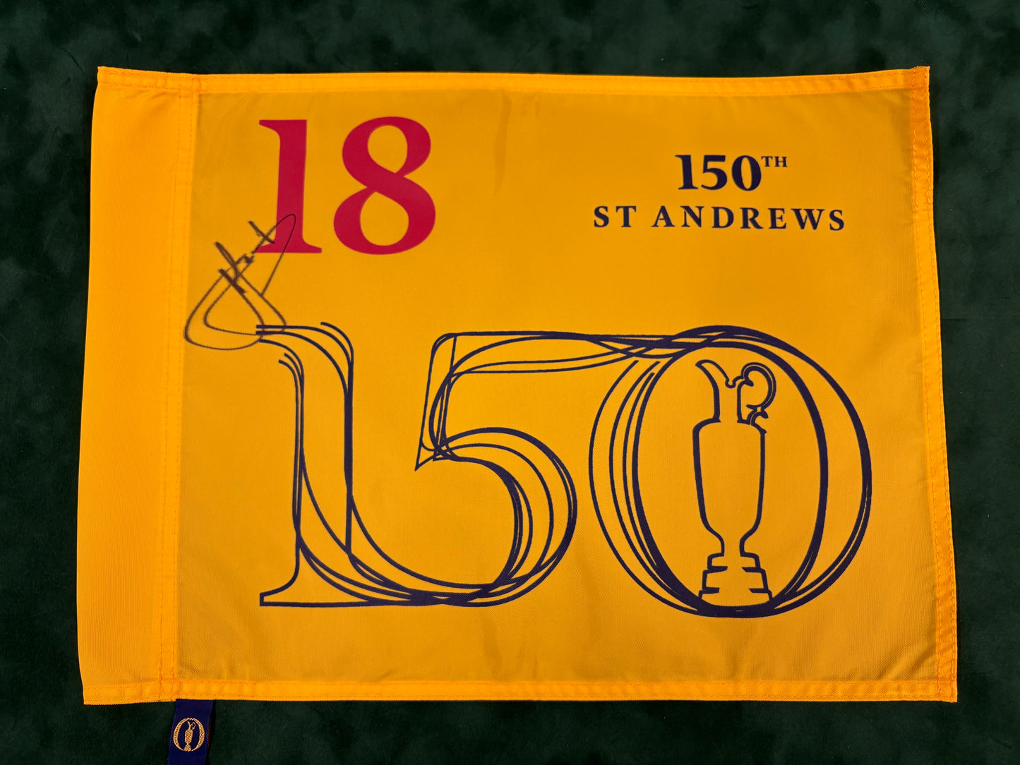 Cameron Smith Winner Signed 150th Open at St Andrews Golf Flag + Dealer COA