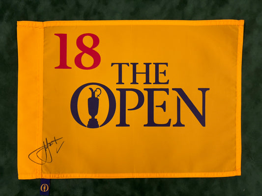 Cameron Smith Signed Undated The Open Golf Flag + Dealer COA