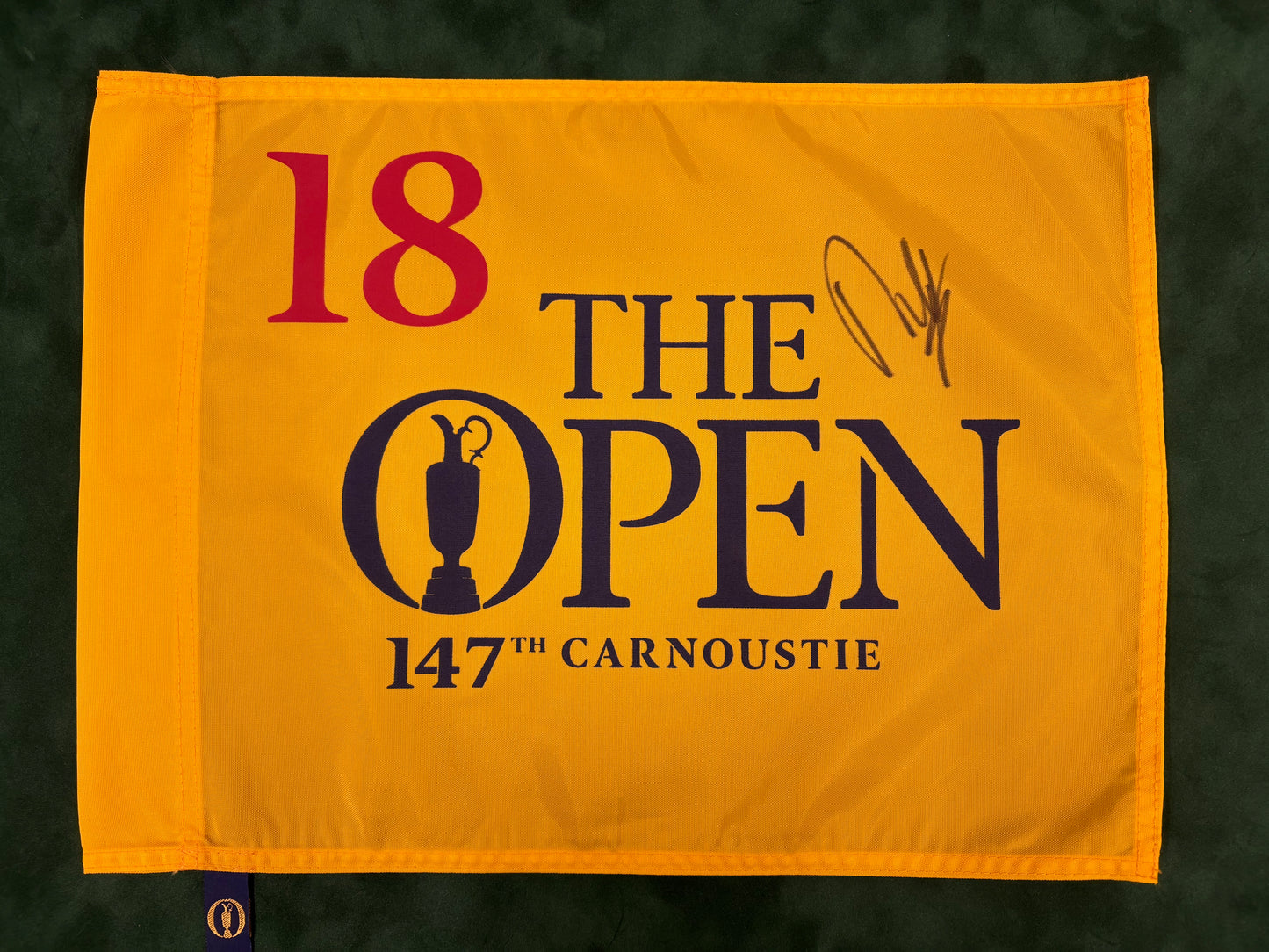 Francesco Molinari Winner Signed 147th Open at Carnoustie Golf Flag + Dealer COA