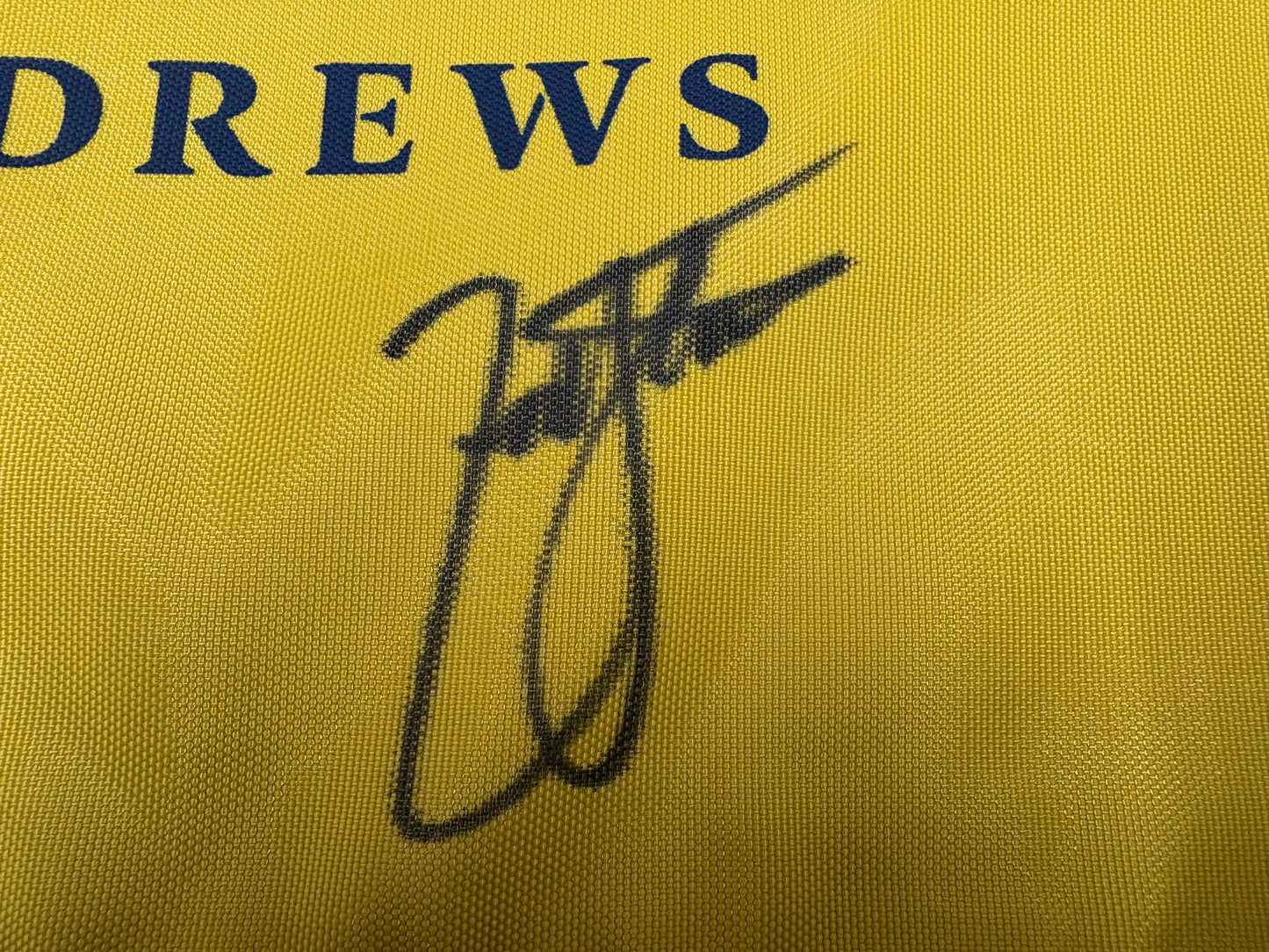 Zach Johnson Winner Signed 144th Open at St Andrews Golf Flag + Dealer COA