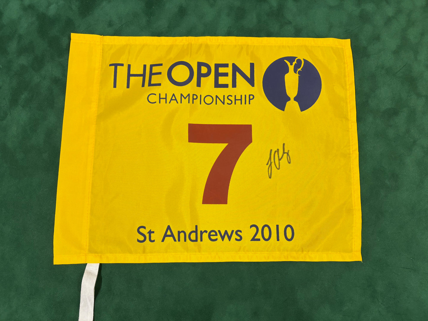 Louis Oosthuizen Rare Signed St Andrews 2010 Open 7th Hole Golf Flag + Dealer COA