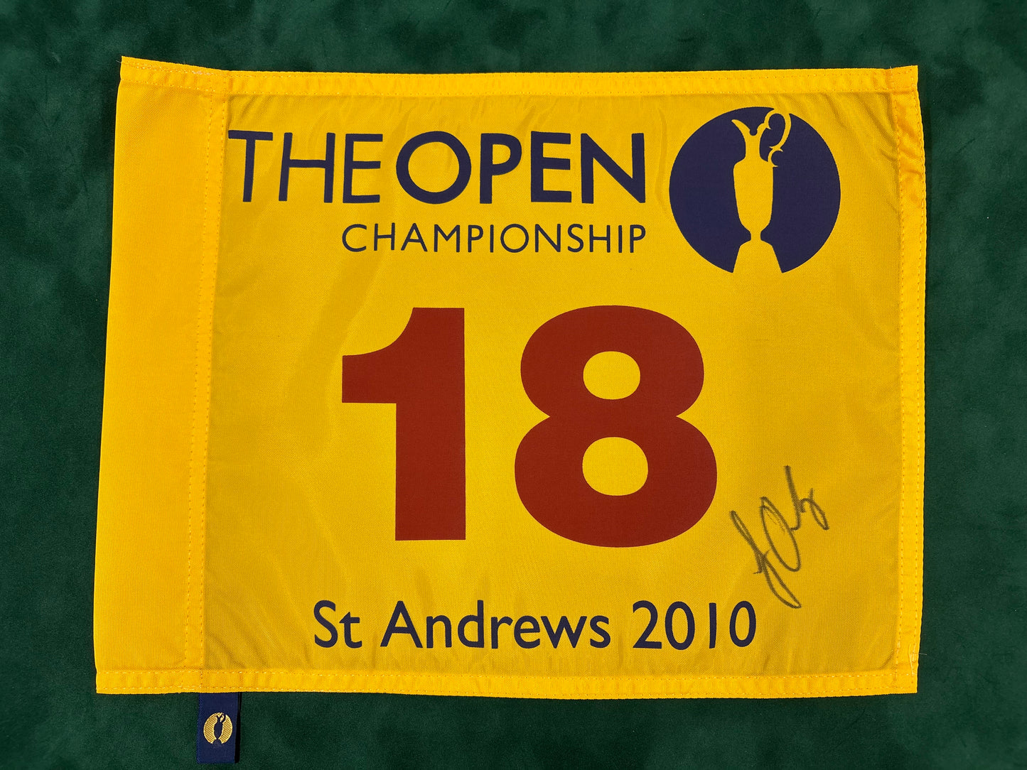 Louis Oosthuizen Winner Signed 2010 Open at St Andrews Golf Flag + Dealer COA