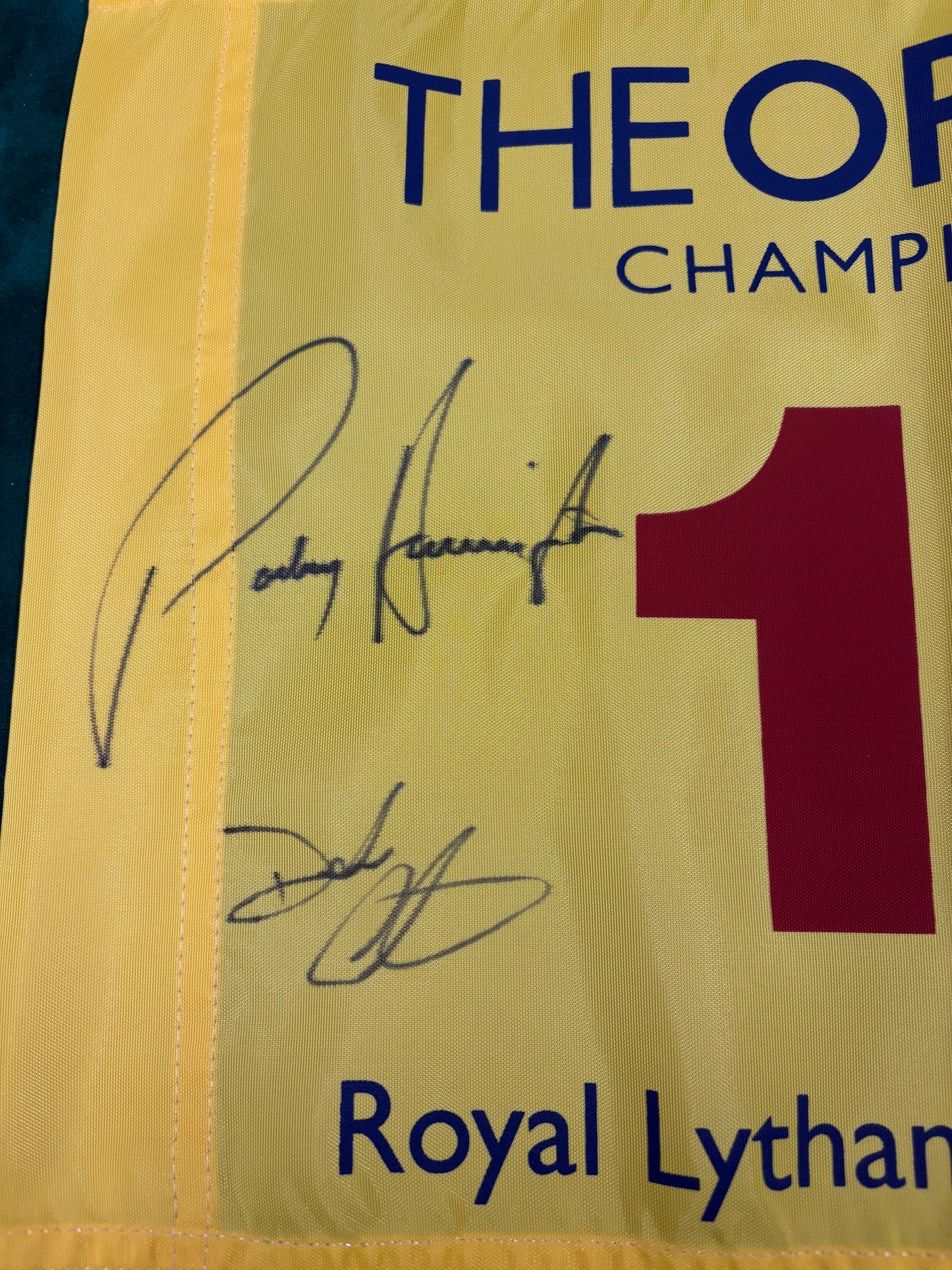 2012 Open at Royal Lytham & St Annes Golf Flag Signed by Rory McIlroy, Padraig Harrington, Graeme McDowell & Darren Clarke + Cert