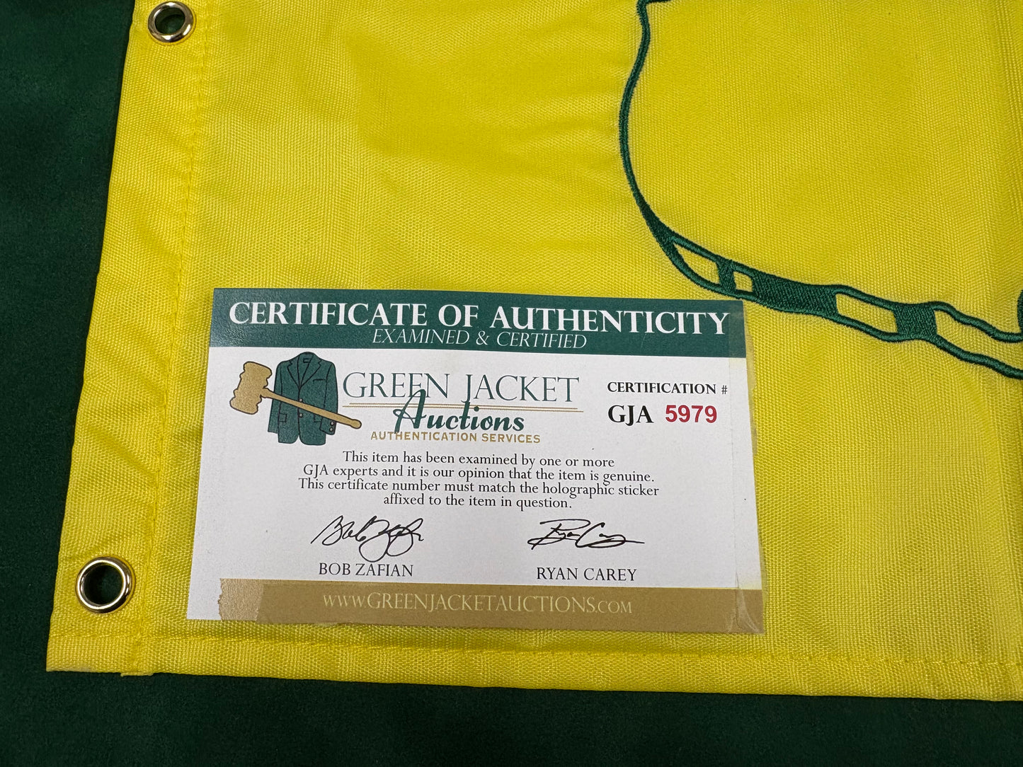 Golf Legend Tiger Woods Rare Signed 2008 Augusta Masters Golf Pin Flag + GJA COA