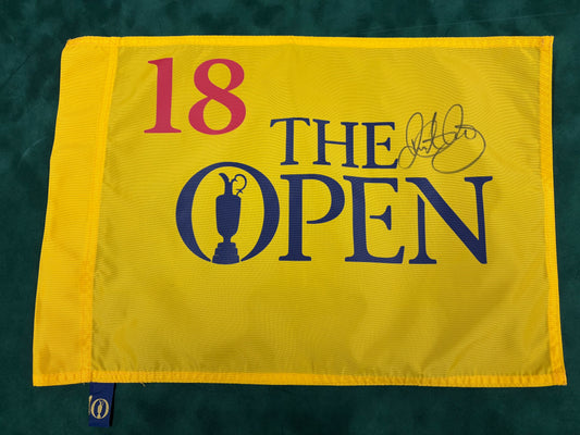 Rory McIlroy 2014 Winner Signed Undated The Open Golf Flag 18th Hole + Dealer COA