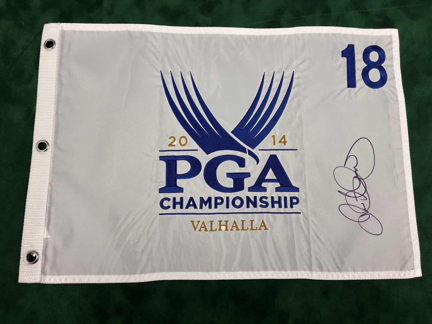 Rory McIlroy Winner Signed 2014 PGA Championship at Valhalla Golf Flag + Cert