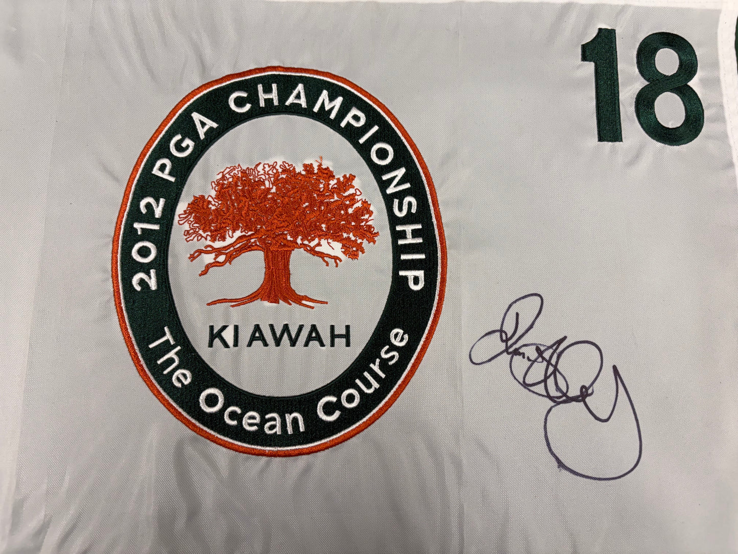 Rory McIlroy Winner Signed 2012 94th PGA Championship at Kiawah Ocean Course Golf Flag + Cert