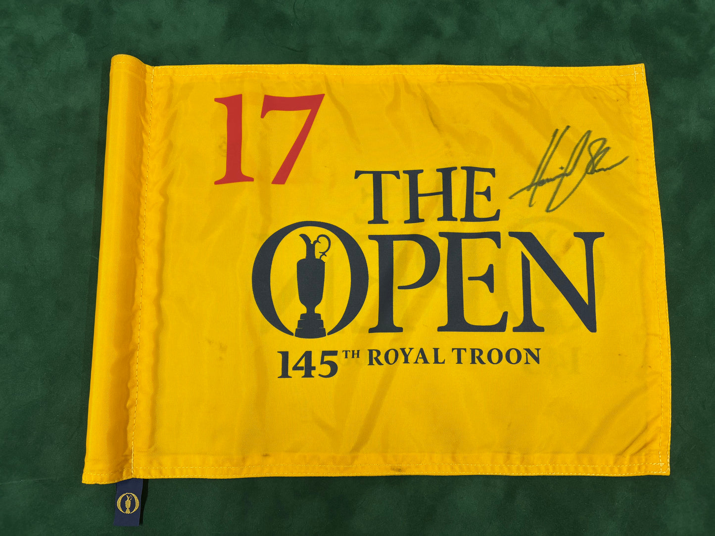 Henrik Stenson Winner Signed 2016 Open at Royal Troon Course Used 17th Golf Flag + Cert