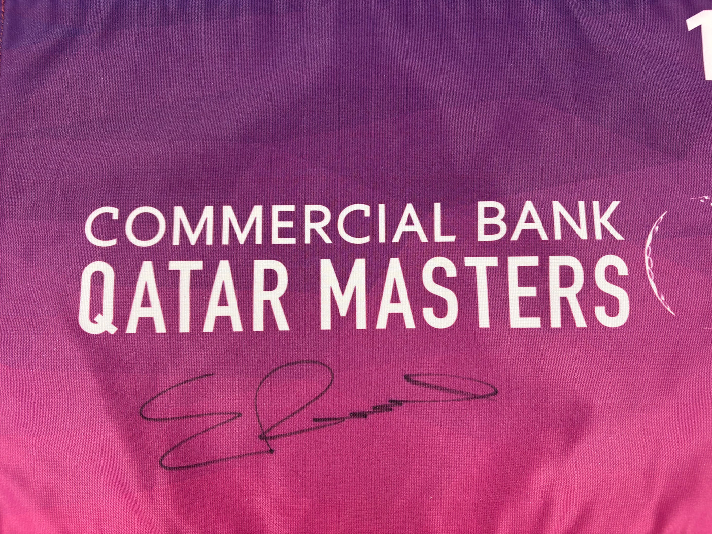 Eddie Pepperell 2018 Winner Signed Qatar Masters Golf Pin Flag + Cert