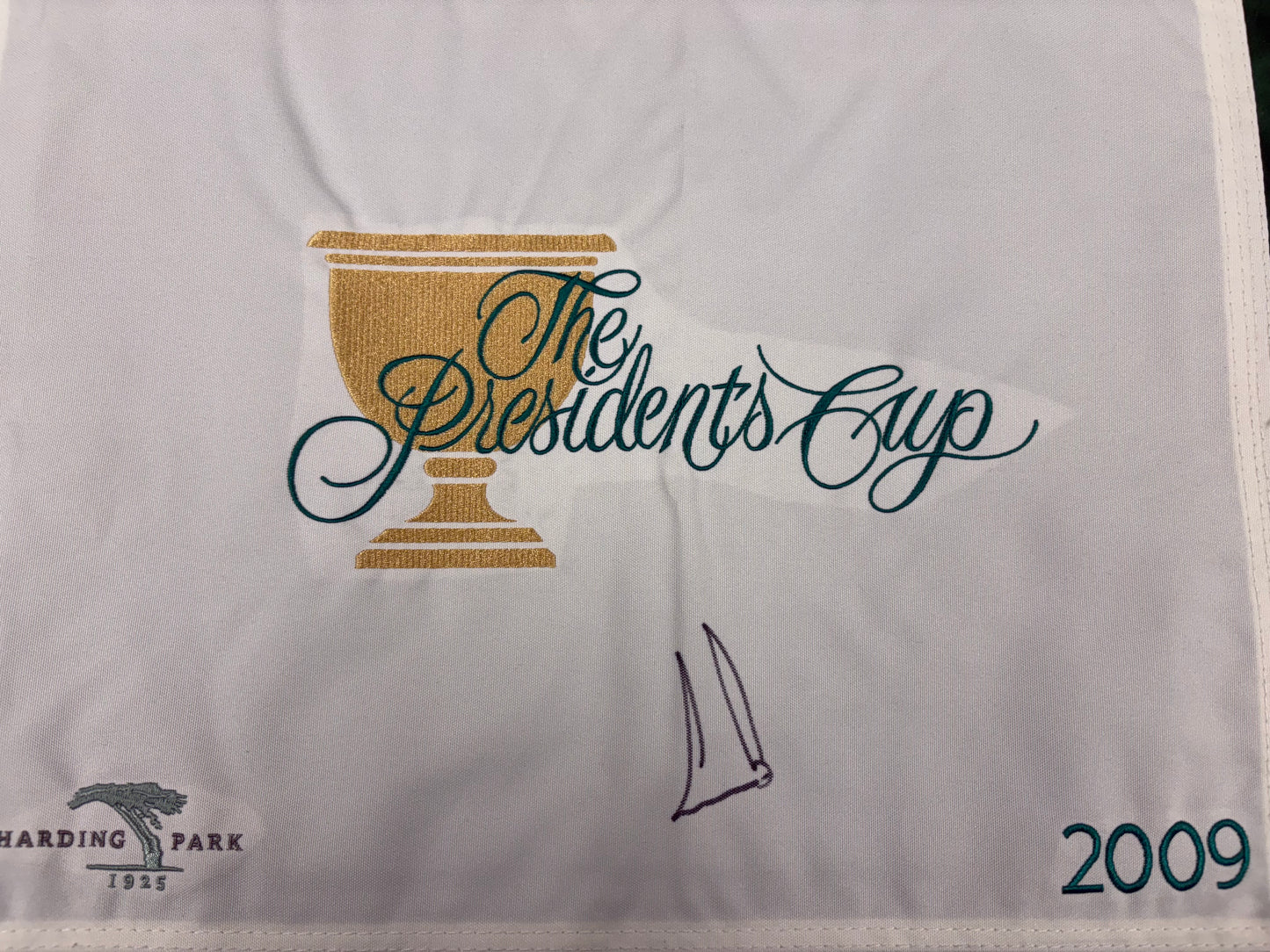 Ernie Els Signed 2009 Presidents Cup Golf Pin Flag - Obtained in Person + Cert